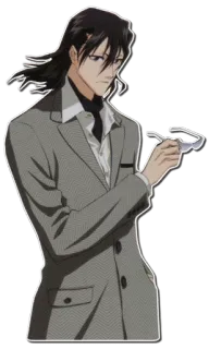 😎 Uryū Ishida Bleach Anime, Mangá, Uryū Ishida, Bleach, Personagem, Óculos, Terno, Cabelo preto whatsapp sticker