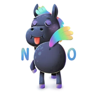 ❌ NO единорог, радуга, пони, милый, животное, мультфильм whatsapp sticker