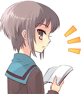 👀 อนิเมะ, ผู้หญิง, ชุดนักเรียน, อ่านหนังสือ, น่ารัก, มังงะ telegram sticker