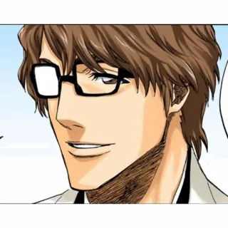🧬 Sosuke Aizen Bleach 애니메이션, 만화, 아이젠, 소스케, 안경 telegram sticker