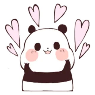 😍 Panda, Schattig, Hartjes, Kawaii, Dier telegram sticker