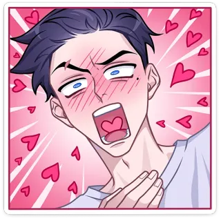 😍 cartoon, love, hearts, anime, expression, romance telegram sticker