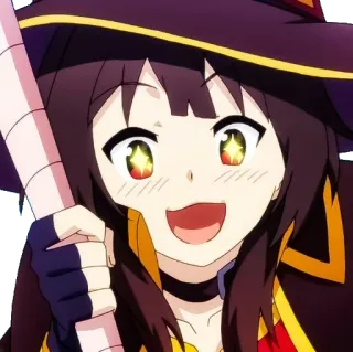 💫 Megumin Konosuba Anime, Konosuba, Megumin, Magierin, Explosionsmagie, Süß, Fanart whatsapp sticker