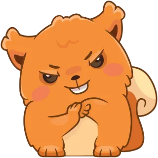 😏 กระรอก, การ์ตูน, สัตว์, น่ารัก, ตลก, โกรธ telegram sticker