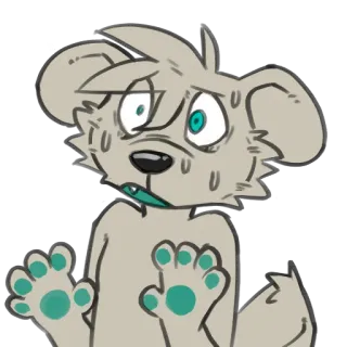 😨 furry, animal, scared, anxious, cartoon, cute, nervous whatsapp sticker