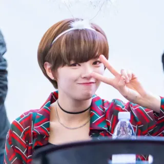 ✌️ kobieta, znak pokoju, osoba, portret, słodki, koreański telegram sticker