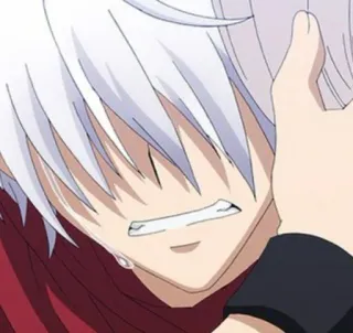 🎴 anime, crying, sad, emotional, white hair, manga telegram sticker