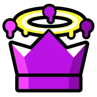 👑 crown, purple, gold, halo, royalty, icon telegram sticker