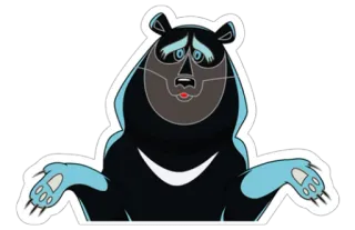 😐 медведь, мультфильм, животное, милый, наклейка telegram sticker