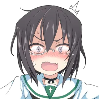 😳 Anime, Wütend, Weiblich, Cartoon, Brille whatsapp sticker