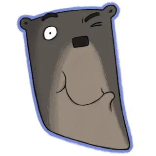 😉 cartoon bear, animal sticker, winking bear, funny animal, cute sticker telegram sticker