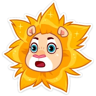 😳 卡通, 狮子, 动物, 可爱, 搞笑, 表情, 脸 telegram sticker