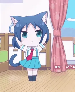 🕺 原作 たらば Anime, Fille chat, Kawaii, Manga, Mignon telegram sticker