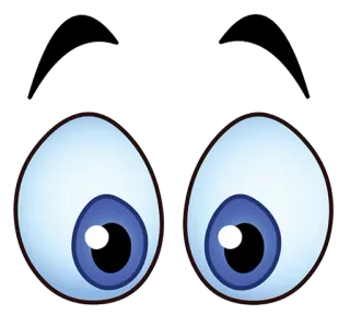 👀 yeux, dessin animé, sourcils, autocollant, expression, visage telegram sticker