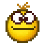 🤓 Emoji, Smiley, Pixel art, Kuning, Kartun telegram sticker