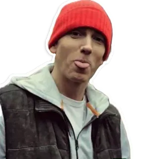 😛 Eminem rapper, music, musician, celebrity, portrait telegram sticker
