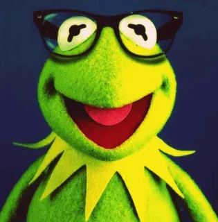 🤓 Kermit Kermit the Frog, muppet, frog, cartoon character, glasses telegram sticker