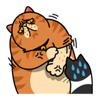 👺 кот, грустный, расстроенный, мультфильм, эмодзи, стикер whatsapp sticker