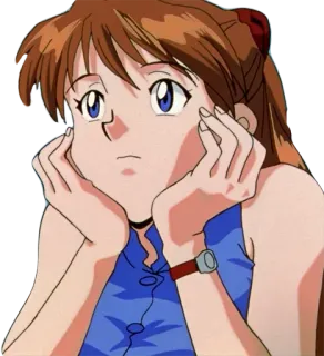 😀 Asuka Langley Sohryu Neon Genesis Evangelion anime, cartoon, girl, character, Asuka Langley, Neon Genesis Evangelion telegram sticker
