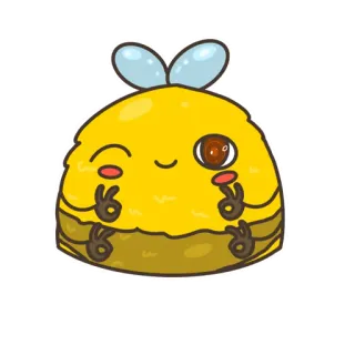 👌 bij, schattig, kawaii, dier, insect, sticker telegram sticker