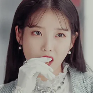 ✨️ IU IU, korean singer, actress, celebrity, eating telegram sticker