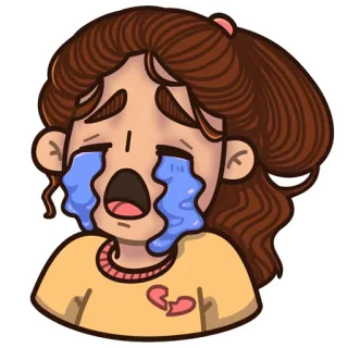 😭 triste, pleurs, émotionnel, larmoyant, coeur brisé, contrarié, dessin animé telegram sticker