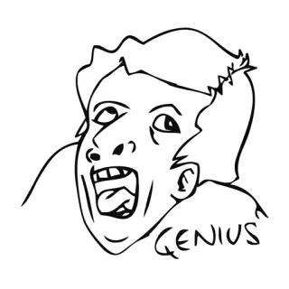 😝 GENIUS Meme, Génie, Visage, Expression, Dessin animé telegram sticker