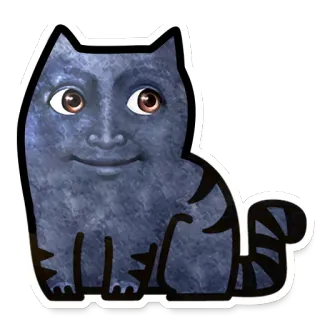 🙂 kucing, binatang, hewan peliharaan, hibrida, lucu, wajah bulan telegram sticker