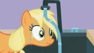 😐 Applejack My Little Pony Cartoon, Pony, Weinen, Animiert, Wasser, Wasserhahn telegram sticker