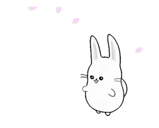😀 うさぎ, 可愛い, 動物, 白 telegram sticker