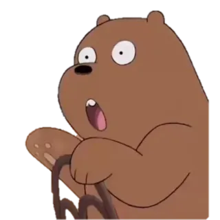😮 Grizzly We Bare Bears desenho animado, urso, chocado, surpreso, animado, engraçado, fofo telegram sticker