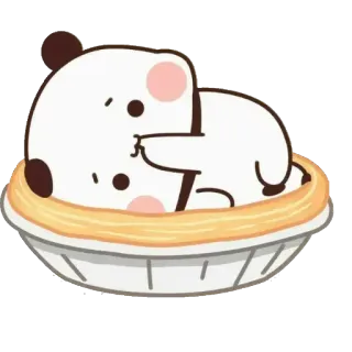🥧 สัตว์, แพนด้า, น่ารัก, พาย, นอนหลับ telegram sticker