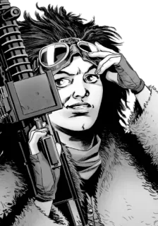 🙃 Waffe, Frau, Comic, Waffe, Apokalypse, Überleben telegram sticker