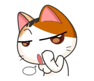 😒 chat, dessin animé, animal, mignon, drôle, mème, sticker, expression whatsapp sticker