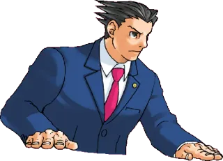 😠 Phoenix Wright Ace Attorney adwokat, prawnik, sąd, gra, feniks telegram sticker