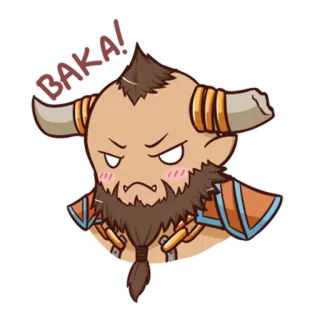 😠 dibujos animados, personaje, cuernos, monstruo, fantasía telegram sticker