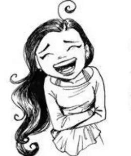 😂 Dessin animé, Fille, Joyeux, Souriant, Femme, Art whatsapp sticker