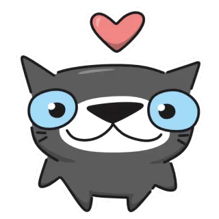 ❤️ gatto, adesivo, cartone animato, animale, amore, cuore telegram sticker
