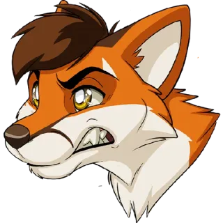 😠 лиса, фурри, животное, мультфильм, злой, персонаж, портрет telegram sticker