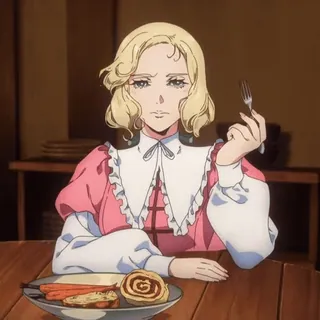 😑 Anime, Phụ nữ, Đồ ăn, Nĩa, Chân dung telegram sticker