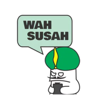 😞 WAH SUSAH 만화, 좌절, 짜증, 말레이어, 표정 telegram sticker