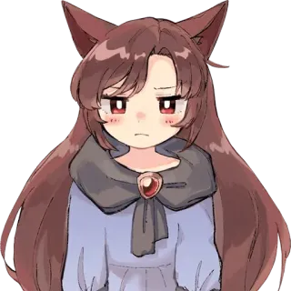 😒 Anime, Cartoon, Schattig, Meisje, Vossenoren telegram sticker