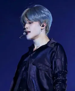 📎 K-pop, penyanyi, idola, rambut biru, pertunjukan, musik, asia whatsapp sticker