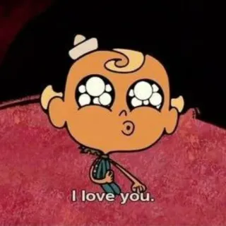 ♥ I love you. dibujos animados, bebé, amor, expresión, animación telegram sticker