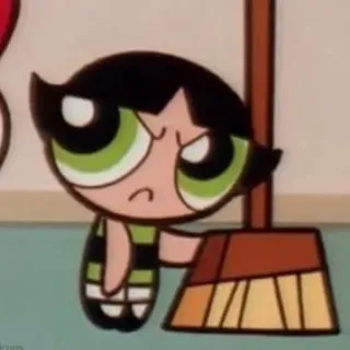 🙄 Buttercup Powerpuff Girls Cartone animato, Ragazza, Arrabbiata, Powerpuff, Verde telegram sticker