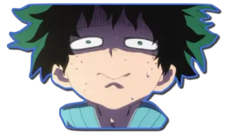 😐 Izuku Midoriya My Hero Academia アニメ, マンガ, 僕のヒーローアカデミア, 緑谷出久, デク, ショック, 面白い, 漫画 telegram sticker