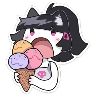 🍧 anime, lindo, helado, kawaii, dibujos animados, chica telegram sticker