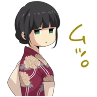 😒 む Anime, Manga, Charakter, Kimono, Illustration, Japanisch, Süß telegram sticker