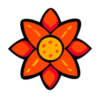 🌺 fiore, arancione, pianta, natura, geometrico telegram sticker