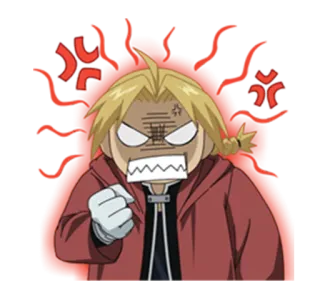 😡 Edward Elric Fullmetal Alchemist Anime, Cartoon, Wütend, Fullmetal Alchemist, Edward Elric telegram sticker